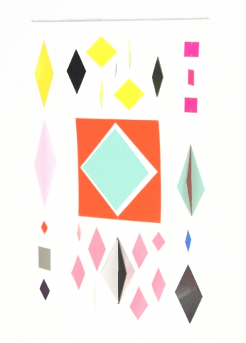 Mobile 7<br /><br />2009<br />Wood, nylon, paper, pvc<br />52 x 38 x 15 cm<br />Ed. 7/13